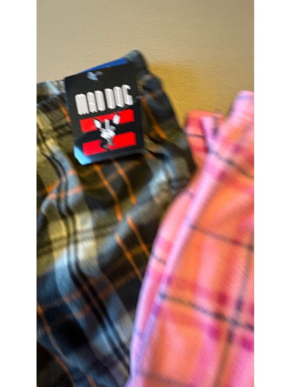 Mad Dog Kids Size M (6/8) Plaid Fleece Pants Two-Pair Set